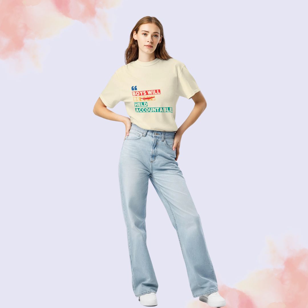 Garment-dyed heavyweight t-shirt - Gender Lens - Boys will be held accountable