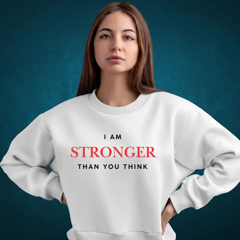 🍃 Organic raglan sweatshirt - I am stronger than you think